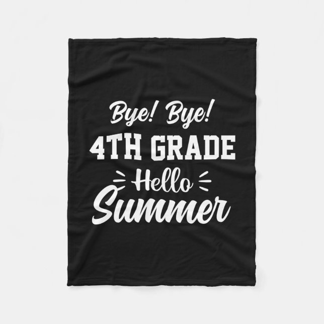 Cobertor De Velo Graduation Art | 4th Grade Hello Summer (Frente)