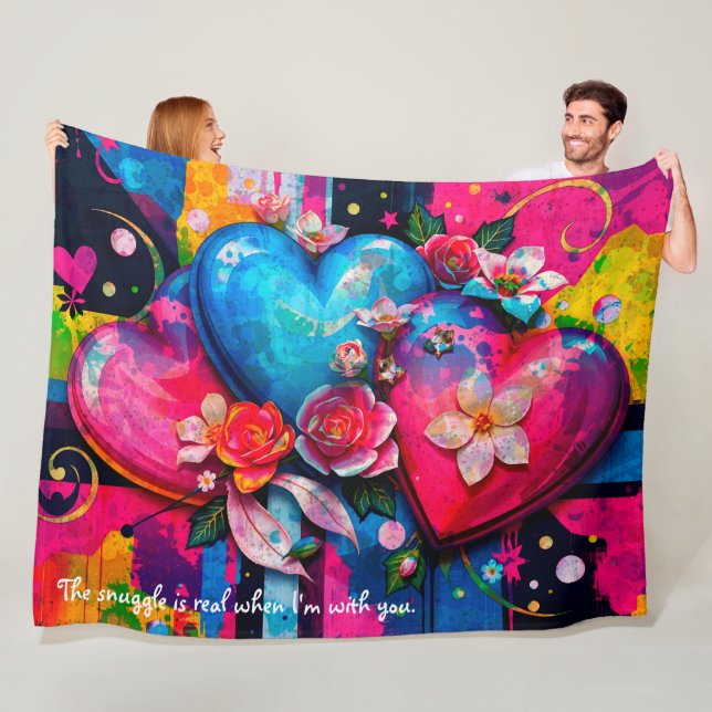 Cobertor De Velo [Graffiti Love}  Romantic Funny Snuggle Throw  (In Situ)