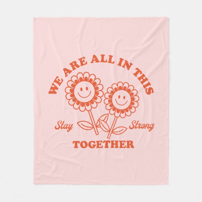 Cobertor De Velo Gráfico da Flor Retro Feliz (Frente)