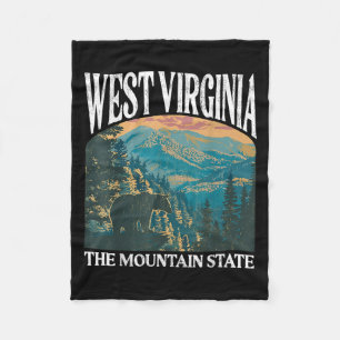 Cobertor De Velo Gráfico da Montanha do Urso Retroativo da Virgínia
