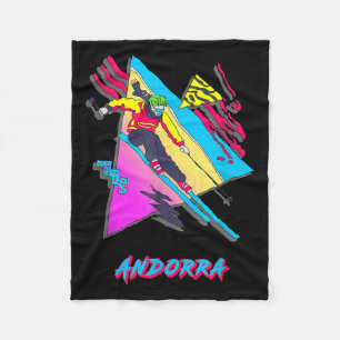 Cobertor De Velo Gráfico de Aventura de Esqui de Andorra Vibrante