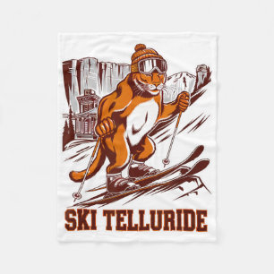Cobertor De Velo Gráfico de Aventura de Esqui Telluride Mountain Li