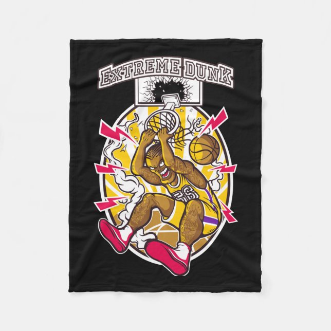 Cobertor De Velo Gráfico de basquete (Frente)