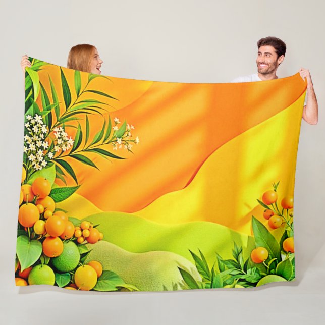 Cobertor De Velo Gráfico de Citros e Folhas (In Situ)