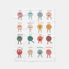 Cobertor De Velo Gráfico de Emoções de Sentimentos Coloridos Bonito