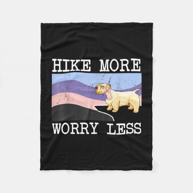 Cobertor De Velo gráfico do terrier Sealyham hike more worry less (Frente)