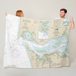 Cobertor De Velo Gráfico náutico do Rio Columbia 18521