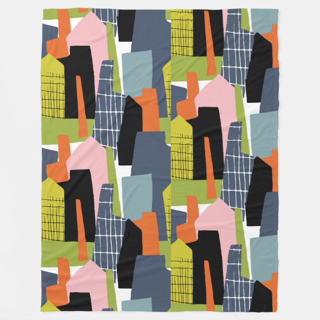 Cobertor De Velo Gráficos divertidos abstrato verde limão moderno (Frente)