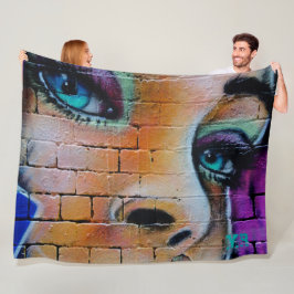 Cobertor De Velo Grafite Rapariga Roxo Olhos Bonito Monograma