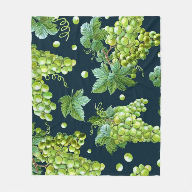 Cobertor De Velo Grama Verde: Padrão Escuro de Aquarela (Frente)