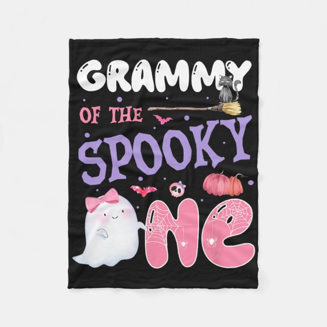Cobertor De Velo Grammy Do Spooky One primeiro aniversario Hallowee (Frente)