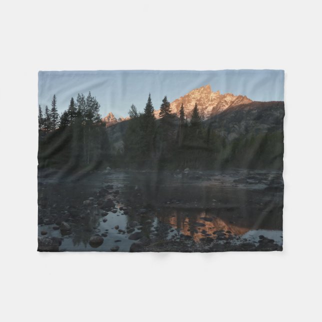 Cobertor De Velo Grand Teton Sunrise em Cottonwood Creek (Frente (Horizontal))