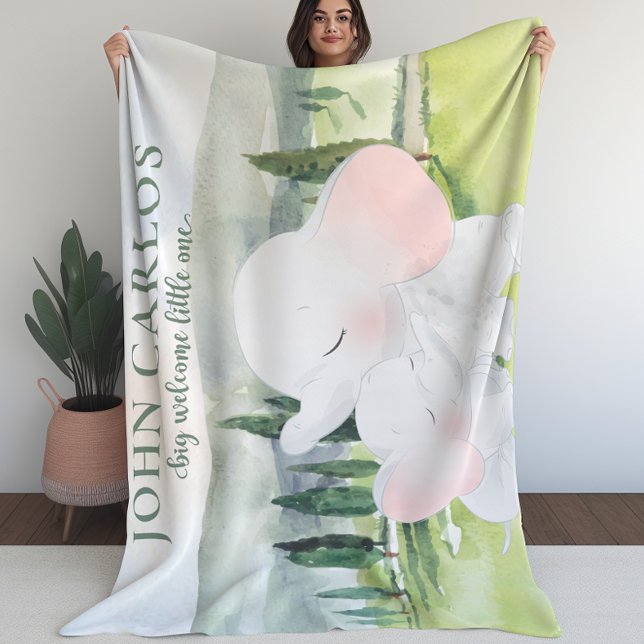 Cobertor De Velo Grande Boas-vindas Pequenas Crianças Elefantes (Big Welcome Little One Elephant Kids Blanket)