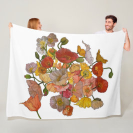 cobertor de velo grande com Poppies multimídia