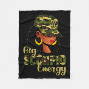 Cobertor De Velo Grande Energia de Escorpião Mulher Negra Camuflage