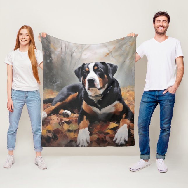 Cobertor De Velo Grande Montanha Suíça no outono Folhas caem (In Situ)