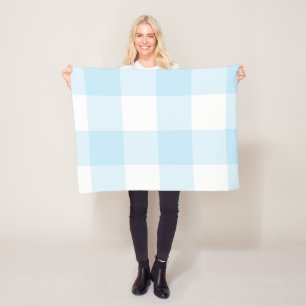 Cobertor De Velo Grande Xadrez de Gingham Azul e Branco