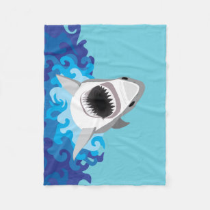Cobertor De Velo Grandes desenhos animados engraçados do tubarão