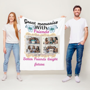 Cobertor De Velo Grandes Memórias com Amigos Presente Personalizado