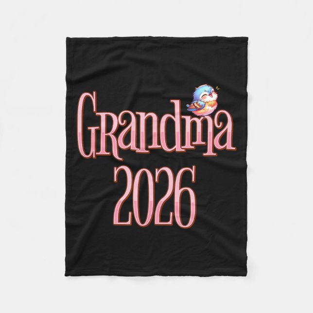Cobertor De Velo Grandma 2026 Cute Bird New Grandma Pregnancy Revea (Frente)