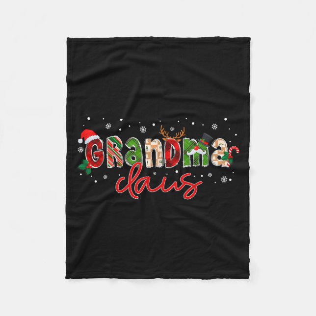 Cobertor De Velo Grandma Claus Santa Claus Family Matching Christma (Frente)