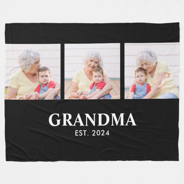 Cobertor De Velo Grandma Established Elegant Bold Black 3 Photo (Frente (Horizontal))