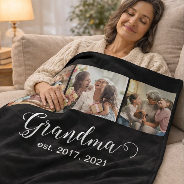 Cobertor De Velo Grandma Established Script Gift 3 Photo (Criador carregado)