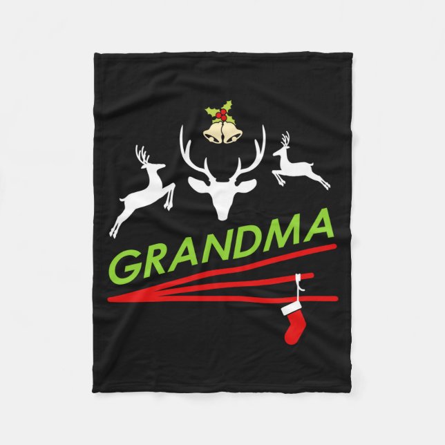 Cobertor De Velo Grandma Reindeer Hoof Prints Christmas  (Frente)
