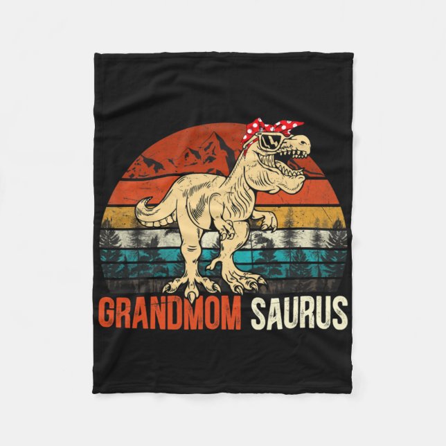 Cobertor De Velo Grandmomsaurus T Rex Dinossauro Avó Saurus Matc (Frente)