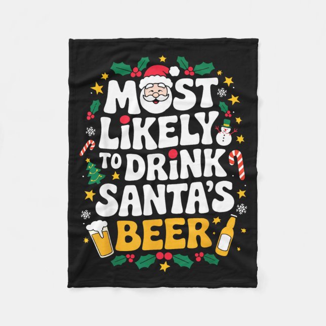 Cobertor De Velo Grandpa Christmas Men Dad Most Likely To Drink San (Frente)