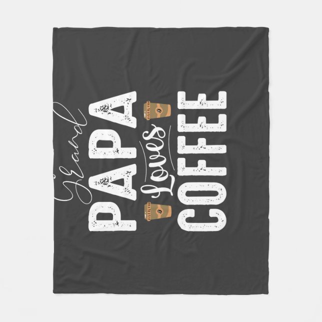 Cobertor De Velo Grandpa Loves His Coffee (Frente)