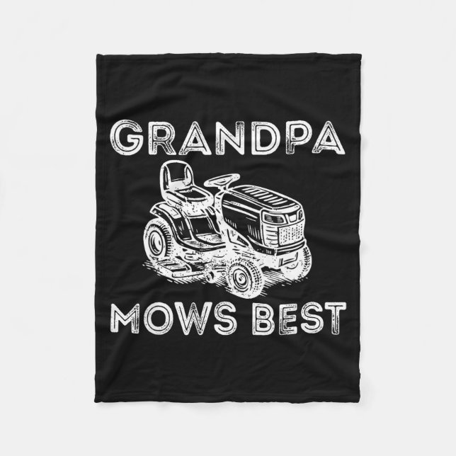 Cobertor De Velo Grandpa Mows Funny Lawn Mower Father's Day Papa  (Frente)