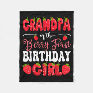 Cobertor De Velo Grandpa of Berry First Birthday Girl Strawberry