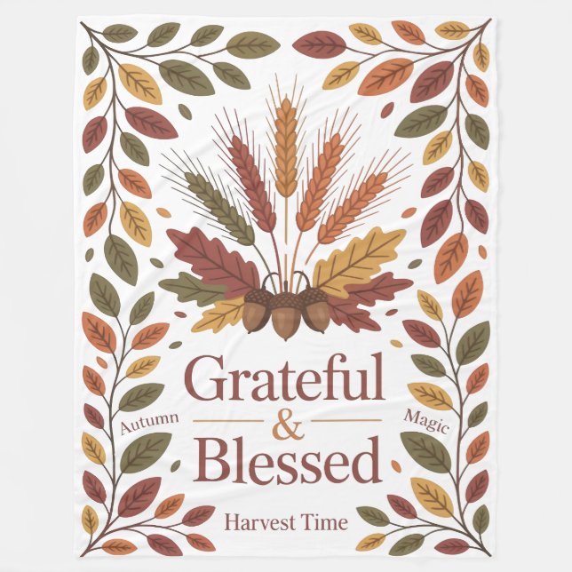 Cobertor De Velo Grateful & blessed stylish Blanket New Home (Frente)