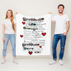 Cobertor De Velo Gratidão / Sabedoria sobre a Vida / Design de Tipo