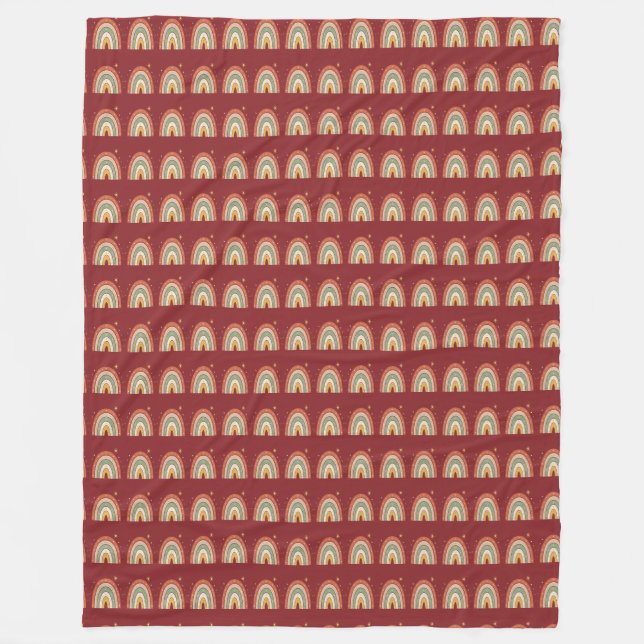 Cobertor De Velo Gravata com Padrão Arco-Íris Boho (Frente)