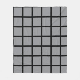 Cobertor De Velo Gray colored square pattern and black borders