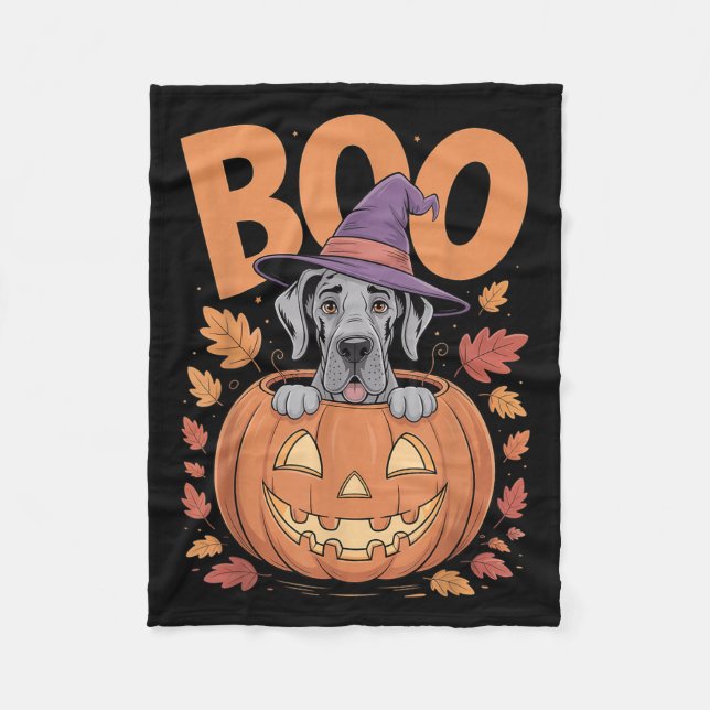 Cobertor De Velo Great Dane Costume On Pumpkin Halloween Great Dane (Frente)
