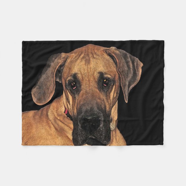 Cobertor De Velo Great Dane Fleece Blanket (Frente (Horizontal))