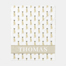 Cobertor De Velo Great Dane Personalizado (Fawn Máscara) 