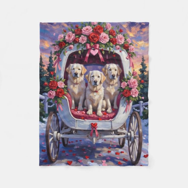 Cobertor De Velo Great Pyrenees Dog Valentine's Day (Frente)