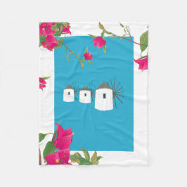 Cobertor De Velo Grécia Bougainvillea Ilhas Gregas Windmills