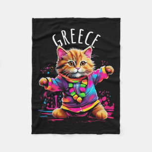 Cobertor De Velo Grécia Quirky Funny Cute Colorir Cat Desi