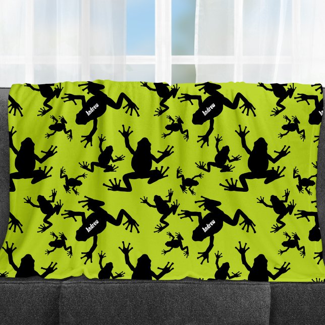 Cobertor De Velo Green and Black Frog Pattern Kids (Criador carregado)