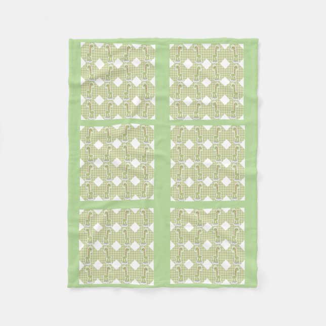 Cobertor De Velo Green Baby Quilt Girafas Design do Folheto (Frente)