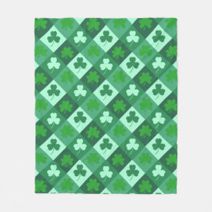 Cobertor De Velo Green clover pattern for St Patricks day