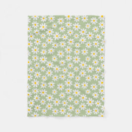 Cobertor De Velo Green Daisy Blanket
