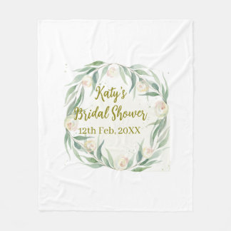 Cobertor De Velo Green eucalyptus floral bridal shower name date go
