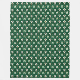 Cobertor De Velo Green Floral Lattice Pattern