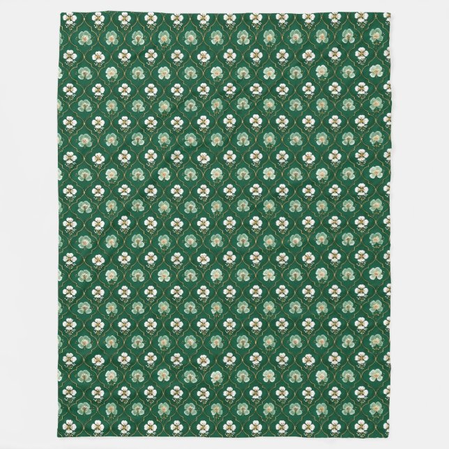Cobertor De Velo Green Floral Lattice Pattern (Frente)